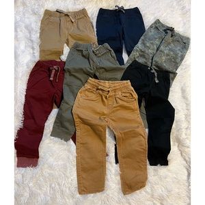 Lot of 7 pairs of Boys Cat & Jack drawstring pants 4T GUC